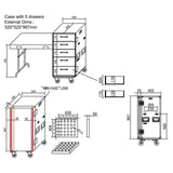 Cases - Five Drawer Flight Case With Folding Table